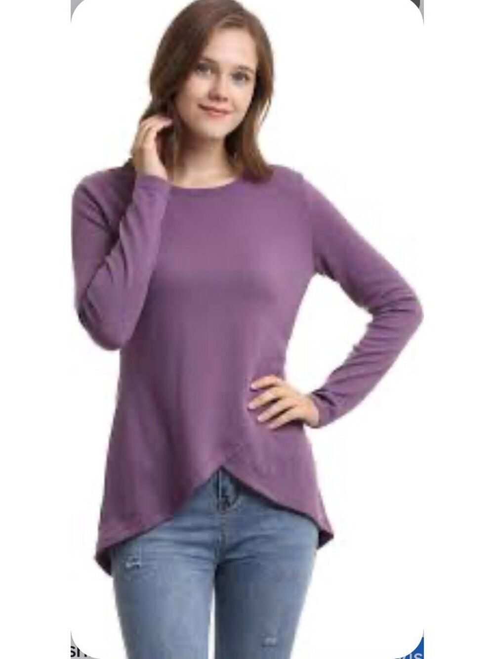 Sofishie Crew Neck Hi-Lo Hem Blouse Tunic Size L